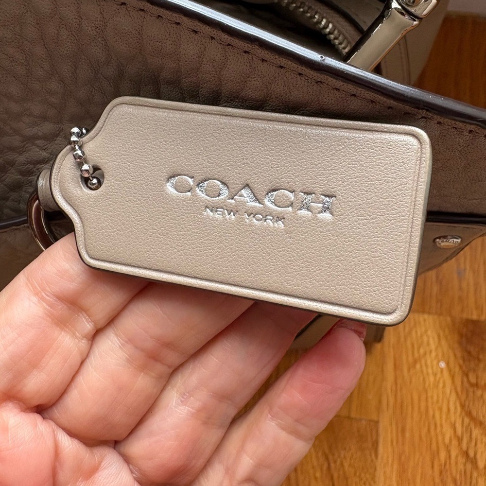 Coach Pebbled Leather Satchel | Latte Cocoa Neutral- Like New - Picture 8 of 14